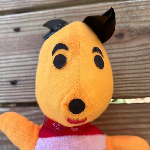 Vintage Winnie the Pooh 13” Plush Stuffed Animal Orange Bear Red Stripe Shirt - Picture 2 of 6
